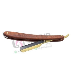 Navaja de Afeitar Profesional de Alta Calidad para Barbería, Vintage, de Acero Inoxidable, Plegable, con Soporte y Mango de Madera para Hombres - Product Image 4