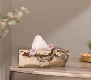 Porte-serviettes Floral Savvy Porte-serviettes décoratif Porte-serviettes de table moderne Porte-mouchoirs Home Office Accessoires de table à manger - Product Image 4