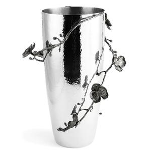 Jarrón de hierro al por mayor con atractivo diseño floral plateado pulido para el hogar y la boda decorativo metal de calidad estándar - Product Image 3