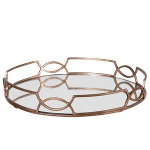 Modern Rectangle Gold Metal <b>Mirror</b> Serving Tray <b>Distressed</b> for Wedding Tabletop & Home Decor for Hotel Bathroom Vanity - Product Image 4