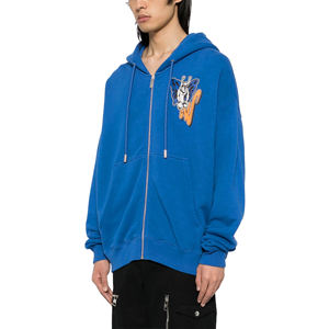 Alta calidad invierno ácido lavado desgastado polar 100% algodón Hip Hop Streetwear Sudadera con capucha hombres venta al por mayor Logo cremallera frontal - Product Image 1