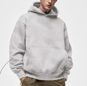 Sweat à capuche pour homme en polaire polaire 480GSM personnalisé, 100% coton, pull-over, écologique, logo personnalisé, broderie, impression, coupe classique - Product Image 4