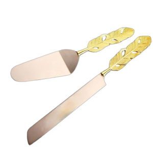 คอลเลกชันสดใสเซ็ตเซิร์ฟเวอร์และมีดชุบเงินทำจากสเตนเลสหรูหราสไตล์ยุโรปขายส่ง - Product Image 4