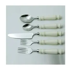 Juego de cubiertos hechos a mano con cuchara, tenedor, cuchillo en acero inoxidable espejado, diseño elegante, perfecto para bodas y cenas finas - Product Image 2