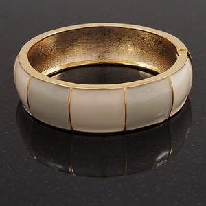 Customizable White Buffalo Horn <b>Crystal</b> Bracelets & Bangles Economical Price Size Options Available - Product Image 1