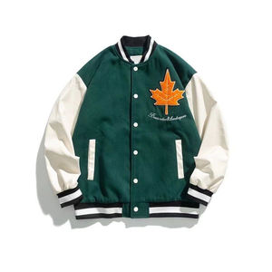Veste de baseball universitaire Letterman à manches en cuir brodées en chenille personnalisée unisexe chaude pour l'hiver - Product Image 1