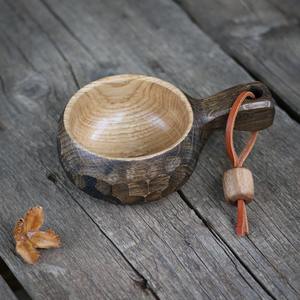 Taza de Café Kuksa de Madera Tallada para Aventuras en la Naturaleza, Taza Kuksa de Madera Ligera para Senderismo a Precio Económico - Product Image 3