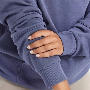 Sudaderas con capucha de gran tamaño para mujer de calidad superior con hombro caído, conjunto de 2 piezas, pantalones para correr, sudadera, decoración Vintage bordada - Product Image 3