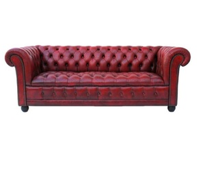 Sofá cama rojo de cuero genuino hecho a mano, diseño moderno de lujo, muebles de sala de estar para Villa, venta al por mayor de alta calidad - Product Image 1