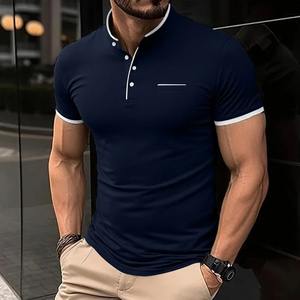 Directo de fábrica personalizado para hombre para Polo Camiseta 100% algodón transpirable de talla grande patrón sólido personalizado diseño liso de alta calidad - Product Image 2