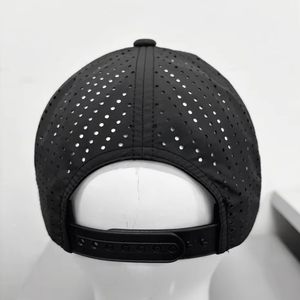 Casquettes de camionneur sport personnalisées 6 panneaux avec trous découpés au laser Casquettes perforées en maille respirante structurée 6 panneaux - Product Image 3