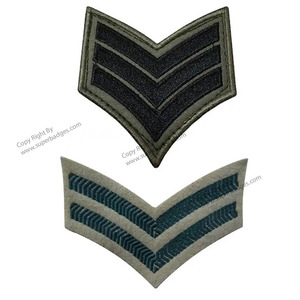 Chevron Rank bordado a mano oro lingotes rayas ceremonial Chevron parche - Product Image 1