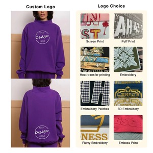 À la mode femmes surdimensionné long col montant hiver sweat doux coton mélange polaire pull confortable chaud écologique décontracté - Product Image 4