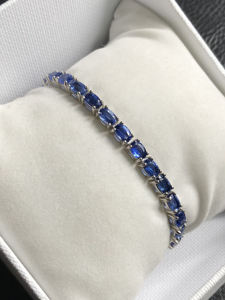 6x4 MM Natural Kyanite <b>Bracelet</b> Crafted From 925 <b>Solid</b> Sterling <b>Silver</b> Wholesale Jewelry Pretty Oval Shape Cabs Tennis <b>Bracelet</b> - Product Image 2