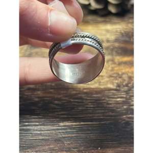 Elton Cadman Kingman Turquoise & Platinum <b>Ring</b> with Vermeil Bezel Setting Size 12.5 <b>Boho</b> Style for Everyday Wear - Product Image 5