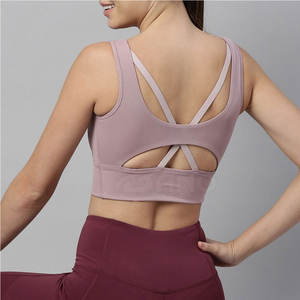 Sujetador deportivo de alta calidad para mujer, Spandex/poliéster, patrones de estampado liso para gimnasio y correr, precio bajo - Product Image 5