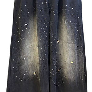 Pantalon de survêtement taille haute avec logo personnalisé pour hommes, jogging avec coupe ample en polaire, pantalon à jambes larges, style décontracté, quantité minimale de commande bas, vente en gros - Product Image 2