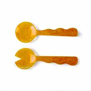 Morceaux de service en résine indienne faits à la main ensemble de service à salade en bois au tarif d'usine en gros disponible pour une utilisation dans la cuisine à domicile - Product Image 2