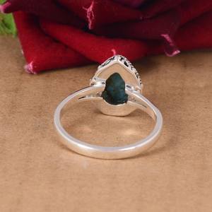 Anillo de Ágata Kingman en Forma de Lágrima, Plata de Ley, Joyería Boho de Lujo con Piedras Preciosas, Hecho a Mano, Regalo de Boda, Estilo Suroeste - Product Image 5