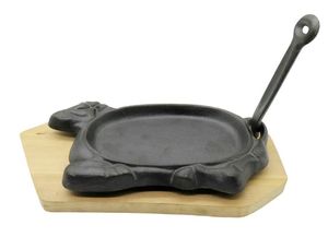 Elegante plato de hierro fundido de primera calidad con elegante base de madera para bodas y restaurantes, vajilla para servir comida - Product Image 4