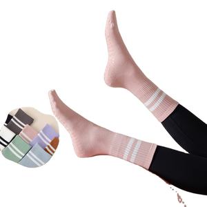 Calcetines de Yoga Pilates Ecológicos OEM, Tejidos, 95% Algodón, Otoño, Antideslizantes con Silicona, Antibacterianos, Largos, Transpirables, Deportivos - Product Image 3
