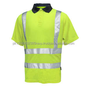 Reflex Hi Vis Comfort Cotton Workwear Reflective Safety Reflection Short Sleeve High Visibility Collar T <b>Shirt</b> for Men - Product Image 2