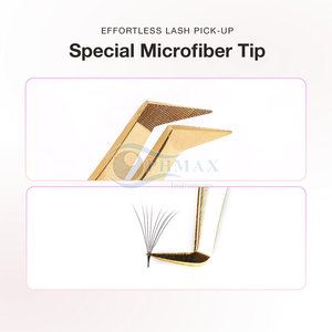 Pince à cils enduite d'or de haute précision pour l'application d'extension de cils pince à épiler professionnelle - Product Image 3