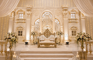 Escenario de Fibra con Tema Romano Blanco para Bodas, al Mejor Precio, Marco de Boda Victoriano, Decoración de Boda Inglesa, Panel de Fibra para Escenario, Estilo Atlanta - Product Image 3