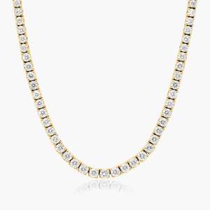 3.50mm Moissanite Diamond <b>Tennis</b> Chain <b>Necklace</b> 925 <b>Silver</b>/10K Gold Plated Iced out Hip Hop Style for Men's & Women's Weddings - Product Image 4