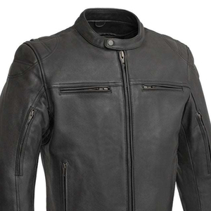 Veste en cuir pour homme respirante, imperméable et coupe-vent, hiver, 100% haute qualité, couleur unie, design décontracté, personnalisable à la vente - Product Image 4