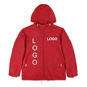 Chaqueta Cortavientos Ligera Personalizable de Nailon con Capucha, Diseño de Cremallera Completa y Estilo Urbano Resistente a la Intemperie - Product Image 1