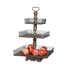 2025 Table Top Décoratif En Bois Gâteau Stand Élégant Qualité Mango Bois Marron Couleur Tendance Design 3 Niveaux Cupcake Stand - Product Image 4