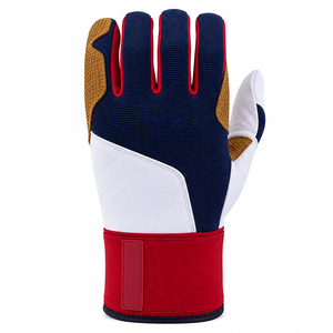 Gants de frappeurs unisexes pour adultes, rouge, blanc, bleu, marron, en polyester/coton tissé, fermeture auto-agrippante, durables et légers, pour l'entraînement - Product Image 3
