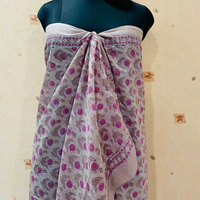 Sarung pantai katun motif kotak-kotak paisley Hawaii, ringan, cepat kering, ukuran besar, model off-the-shoulder, bernapas, dan dapat dibalik.