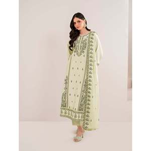 Magnifique ensemble chemise élégante et respirante en mousseline de soie brodée à manches longues pour le printemps/été, avec dupatta et pantalon - Product Image 5
