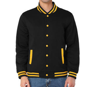 Chaquetas de bombardero de cuero informales cortavientos de invierno ligero con cremallera Varsity Coat Design Plus Size Varsity Jacket para hombre - Product Image 2