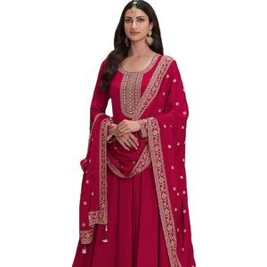 ชุด anarkali ความยาวพิเศษพร้อมชุด dupatta อินเดียสำหรับผู้หญิงแฟชั่นหรูหราในการออกแบบงานแต่งงานและปาร์ตี้ยาวพิเศษ - Product Image 1