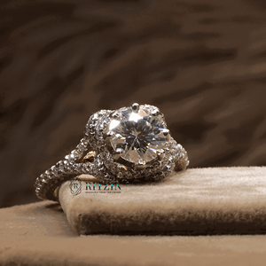 Round Cut Moissanite Cute Sterling Silver Prong Setting Engagement <b>Ring</b> for Women - Product Image 1