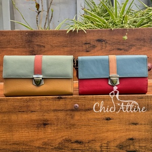 Sac à bandoulière femme mode cuir recyclé Long portefeuille Vintage polyvalent sac à main à bandoulière pochette en cuir multicolore sac à main - Product Image 1