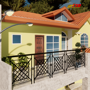 Rampes de balcon en fer forgé personnalisées avec scrollwork artistique Rampes d'extérieur modernes fabriquées au Vietnam pour les projets domestiques - Product Image 1