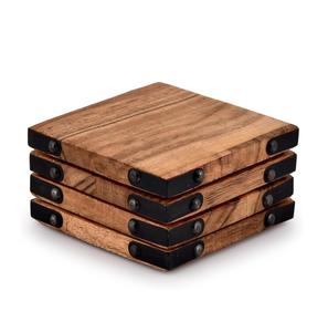 Sous-verres carrés en bois d'acacia Protection Tabletop Countertop and Surfaces Top Quality Hot Selling Handmade Wooden - Product Image 1
