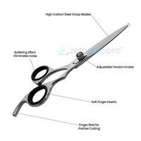 Ciseaux à cheveux à manche décalé avec lames de précision pour une performance lisse en salon et chez le barbier