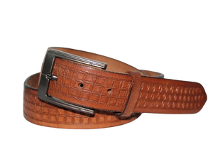 Ceinture profilée en cuir marron avec boucle en alliage avec personnalisation du fournisseur de gros - Product Image 3