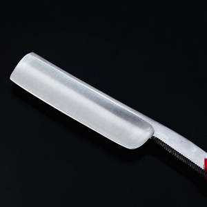 Rasoirs à lame unique sur mesure pour barbier, manche rouge, acier métallique durable, rasoirs de salon de coiffure avec étui en cuir - Product Image 2