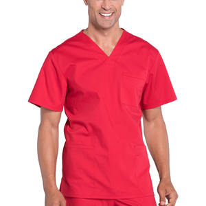 Sólido Enfermería Tops Invierno Hombres Mujeres Médico Suave Scrubs Manga corta Cuello en V Scrubs Uniformes Venta caliente Anti Shrunk Scrubs Uniformes - Product Image 6
