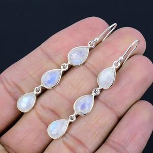Boho Style Classical <b>Earrings</b> Jewelry For Women Silver Jewelry 925 Sterling Silver moonstone Gemstone <b>Handmade</b> <b>Earrings</b> Gift - Product Image 3