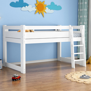 Mobili per Camera da Letto Letto <span class=keywords><strong>a</strong></span> Castello Matrimoniale in Legno Massello con Ampio Spazio e Comodo Letto <span class=keywords><strong>a</strong></span> <span class=keywords><strong>Soppalco</strong></span> con Scale - Product Image 3