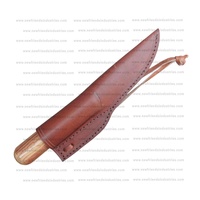 Couteau Viking Traditionnel Professionnel Forgé à la Main, Lame en Acier à Haute Teneur en Carbone, Couteau de Cuisine Médiéval avec Manche en Bois d'Olivier et Étui