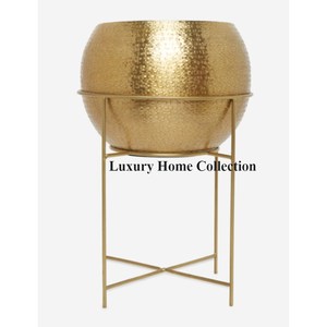 Macetas y jardineras de tres patas de lujo de mesa y suelo de forma redonda pulida Brillante De plata fundida de aluminio de proveedor indio - Product Image 3