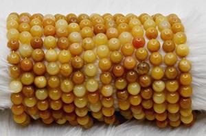 Perles en pierre naturelle givrée, jade jaune vieilli, aventurine, agate, 10mm/6mm, pour la création de bracelets, colliers, boucles d'oreilles et accessoires de bijoux DIY - Product Image 2